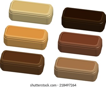 Isolated pieces of chocolate (dark, milk, caramel, bitter, white) - Vector