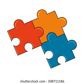Isolated pieces of puzzle design