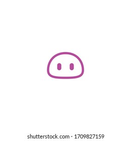 Isolated Pig Nose Vector Icon, Pixel, Pictogram