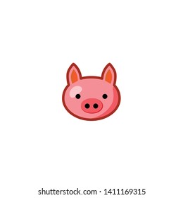 Isolated Pig Vector Icon, Emoji, Emoticon
