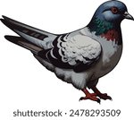 A isolated pigeon vector. illustrated pigeon
