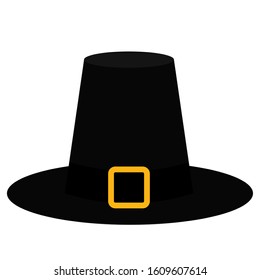 Isolated Pilgrim Hat Icon. Thanksgiving Season - Vector Illustration Design