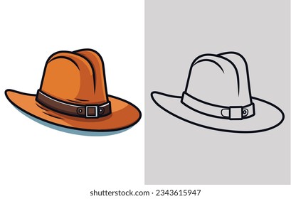 isolated pilgrim hat illustration. thanksgiving element vector, Pilgrim hat icon. Thanksgiving headdress
