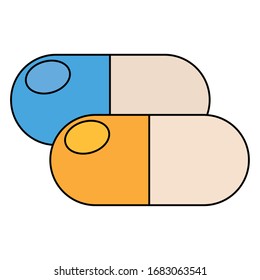Ikone der Pille einzeln. Medizinisches Symbol - Vektorillustration
