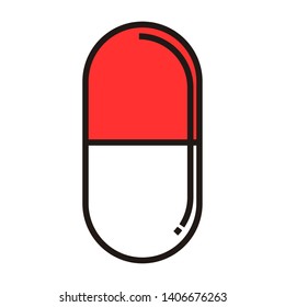 Isolated pill icon on a withe background - Vector