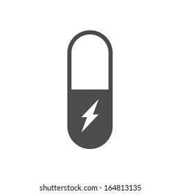 Isolated pill with a lightning icon