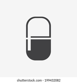 Isolated pill with a lightning icon