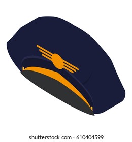 Isolated pilot hat on a white background, Vector illustration