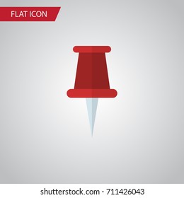 Isolated Pin Flat Icon. Pushpin Vector Element Can Be Used For Pointer, Pin, Paper Design Concept.