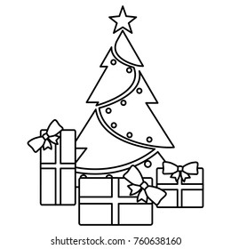 Isolated pine tree design