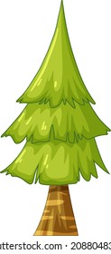 Isolated pine tree on white background illustration