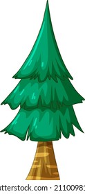 Isolated pine tree on white background illustration