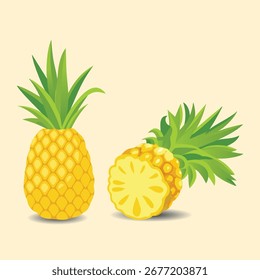 isolated Pineapple Fruit illustration EPS Vector