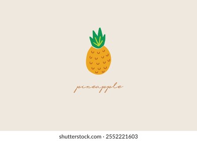 Isolated Pineapple hand drawn vector