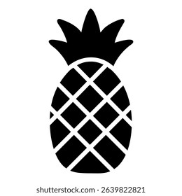 Isolated pineapple illustration shown in black and white is perfect for adding to a vector design.