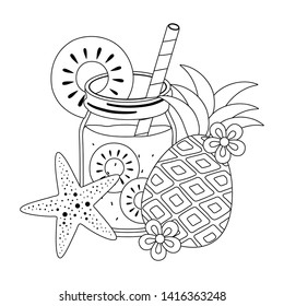 Isolated pineapple juice design vector illustration