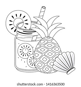 Isolated pineapple juice design vector illustration