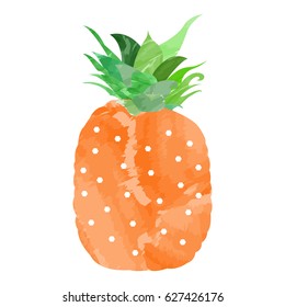 Isolated pineapple on a white background, Vector illustration