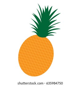 Isolated pineapple on a white background, Vector illustration