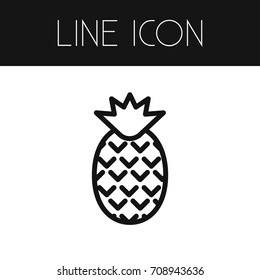 Isolated Pineapple Outline. Dessert Vector Element Can Be Used For Ananas, Pineapple, Dessert Design Concept.