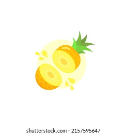 Isolated Pineapple Slices simple vector logo design