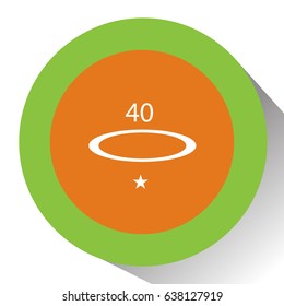 Isolated ping pong ball on a colored button, Vector illustration