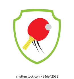 Isolated ping pong emblem with a racket, Vector illustration