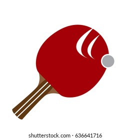 Isolated ping pong racket on a white background, Vector illustration