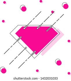 Isolated pink abstract banner, background, with diamond frame, colorful creative frames for advertising text. Trendy minimal design, modern graphic design. vector illustration, eps 10 