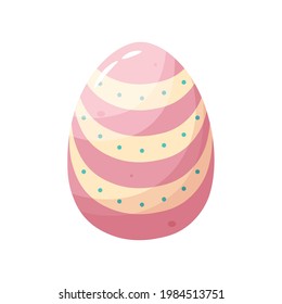Isolated pink easter egg symbol holiday vector illustration