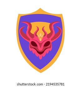Isolated pink emblem heraldry vector illustration
