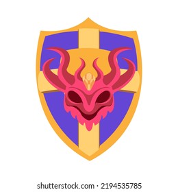 Isolated pink emblem heraldry vector illustration