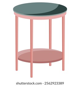 Isolated pink end table in flat style. Vector illustration