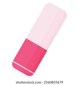 Isolated pink Eraser. Stationery tool.