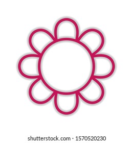 Isolated pink flower icon over a white background