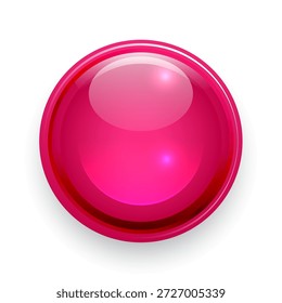 botão de emblema brilhante rosa isolado para vetor de interface de interface do usuário