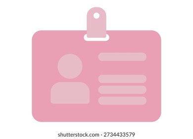 Cartão de identificação rosa isolado com elementos de design pastel macio