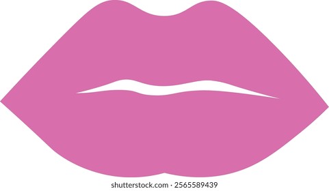 Isolated Pink Lips. Women's Lips. Cute Vibes.