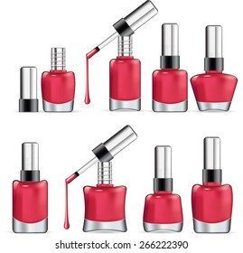 Isolated Pink Nail Polish . Vector