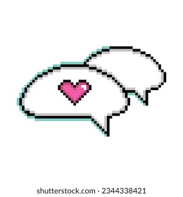 Isolated pink pixelated comic speech bubble chats Vector illustration