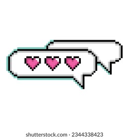 Isolated pink pixelated comic speech bubble chats Vector illustration