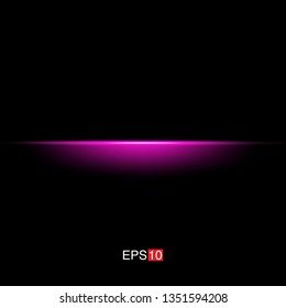 isolated pink Rays with lens flare, Sun flare, flare on the black background. Transparent Vector Illustration