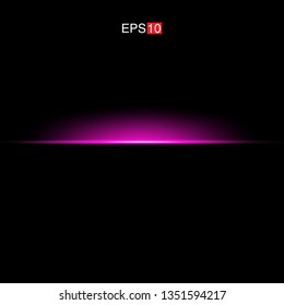 isolated pink Rays with lens flare, Sun flare, flare on the black background. Transparent Vector Illustration