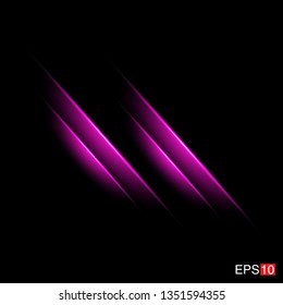 isolated pink Rays with lens flare, Sun flare, flare on the black background. Transparent Vector Illustration