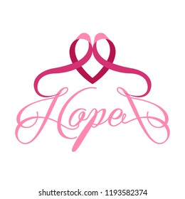 Isolated pink ribbon. Breast cancer campaign