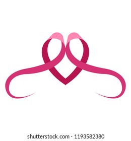 Isolated pink ribbon. Breast cancer campaign