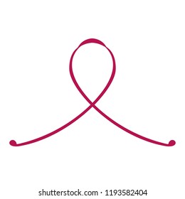 Isolated pink ribbon. Breast cancer campaign