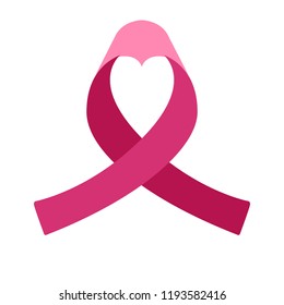 Isolated pink ribbon. Breast cancer campaign