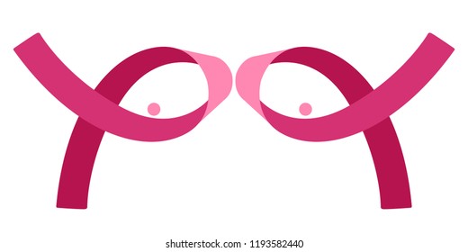 Isolated pink ribbon. Breast cancer campaign