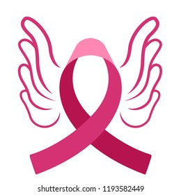 Isolated pink ribbon. Breast cancer campaign